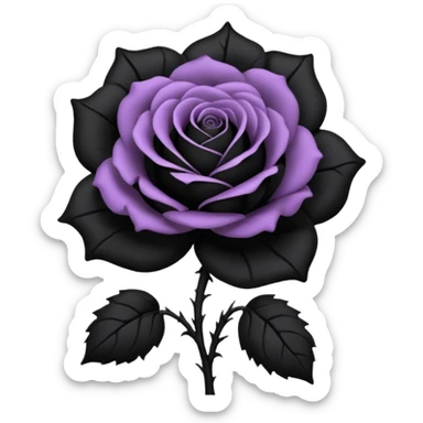 pastel goth black rose sticker