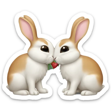 rabbits kissing sticker