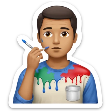 man shushing artist sticker