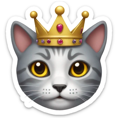 Cat with crown sticker