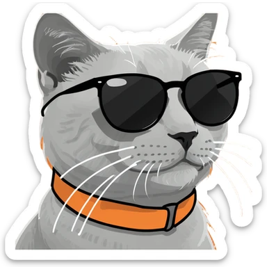 Cat with sunglasses sticker
