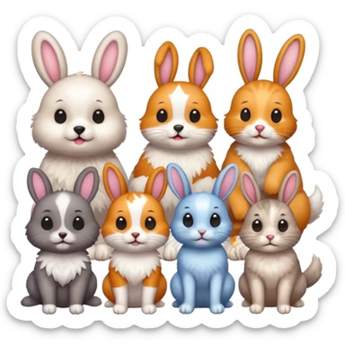 Cute animals sticker
