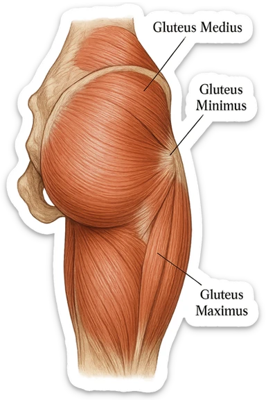 glutei gruppo muscolare sticker