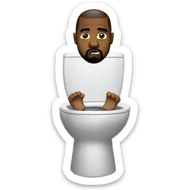 Kanye west in a toilet sticker