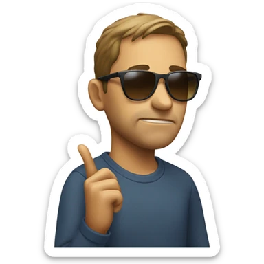 A face pulling down sunglasses in suspicion  sticker