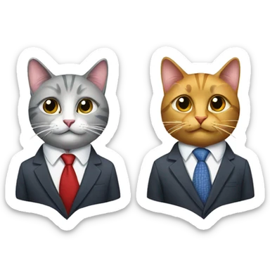 two business cats in ties sticker