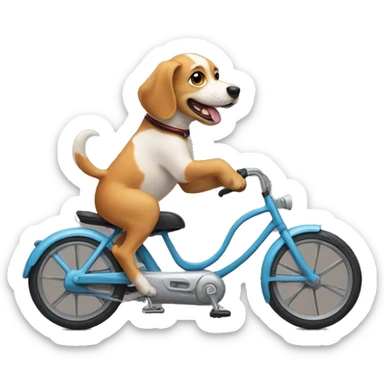 dog on a bike sticker