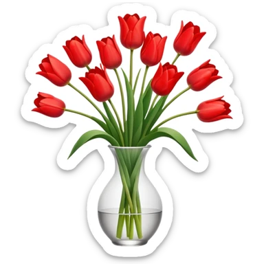 Minimalistic flat vector icon, iOS style, thin black contour on white background. Flower bouquet arranged in a simple vase. Clean, elegant, no text, no shadows.
 sticker