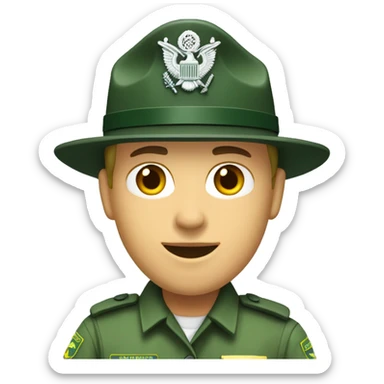 Caucasian Border patrol in green uniform sticker