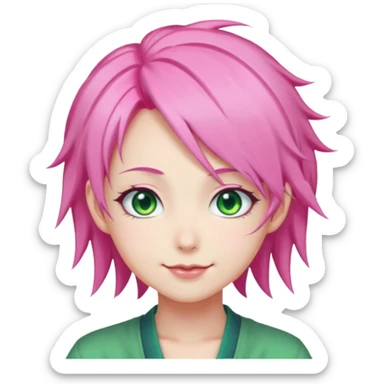 Mitsuri Kanroji, ultra détaillé, sourire narquois, mitsuri Kanroji hairstyle, yeux de lunes supérieure  sticker