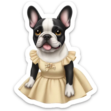 French Bulldog in a dress sticker