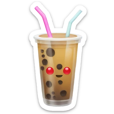 boba drink with straw sticker