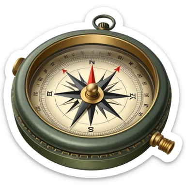 military compass navigation tool sticker