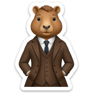 Asme una capibara con trage elegante solo que se le vea desde el traje  sticker
