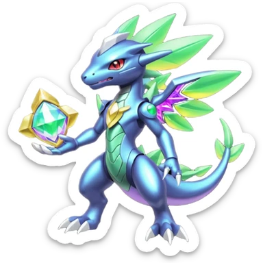 Shiny Aural Kecleon-Zekrom-Genesect-Fakémon-fusion (full body) sticker
