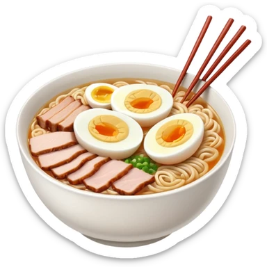 ramen bowl with one chopsticks sticker