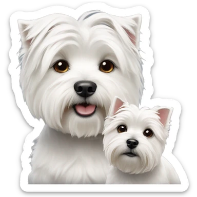 West highland white terrier couple boy and girls (dogs) sticker