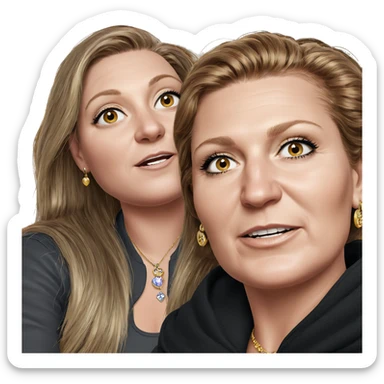 two girls with jewelry sticker