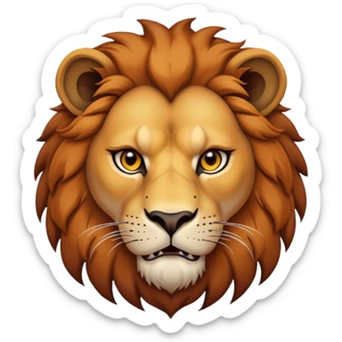 nasty lion looking sideways with mean fierce expression sticker