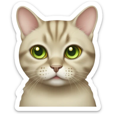 British gold chinchilla cat with light green eyes sticker