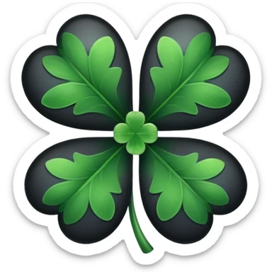 A five black leaves clover  sticker