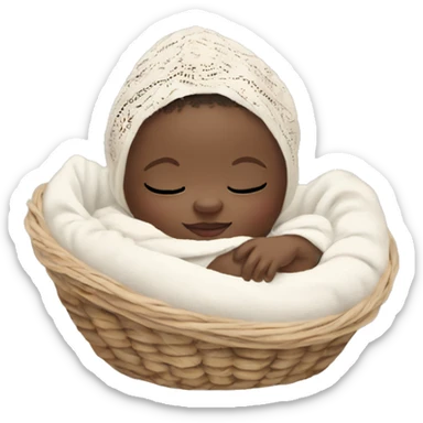 white skin newborn in boho cradle sticker