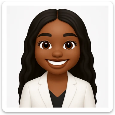 turn the second man in emoji style of the 1st image, match the facial features and match dressing style of the 2nd image, she is wearing white suit sticker