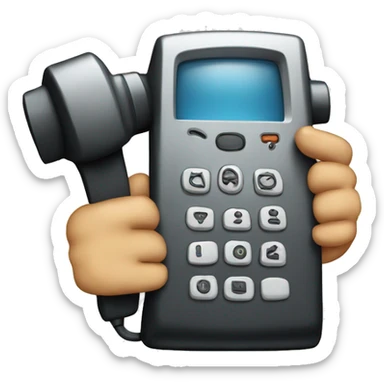 woman showing big phone sticker