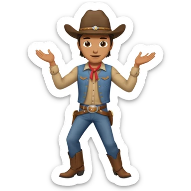 Linedance dancing cowboy sticker