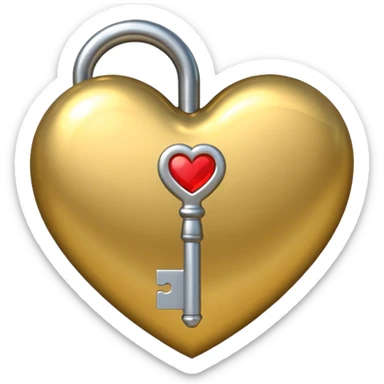 heart with a key motif sticker