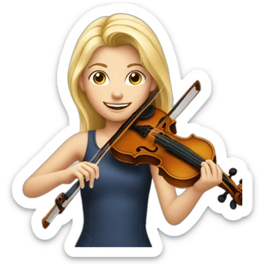 blond girl playing a violin sticker
