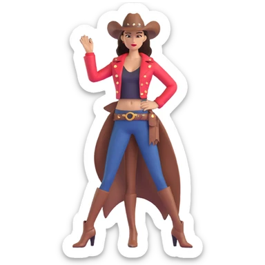 Sophisticated Western female supermodel with high fashion look, striking pose, couture clothing sticker