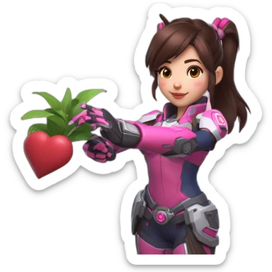 Dva de overwatch qui fais un coeur avec ces mains sticker