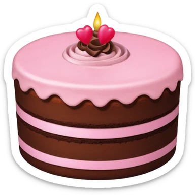 Chocolate Light Pink Cake sticker