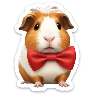 Guinea pig with bow sticker