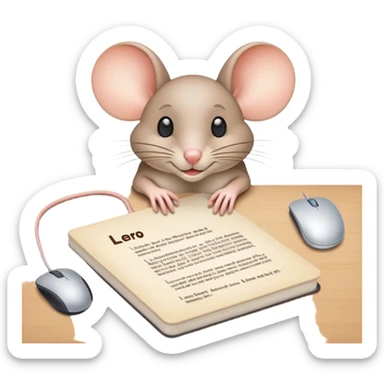 A mouse hand a desk with a text "lero4ka" sticker