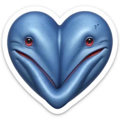 Blue whale heart image sticker