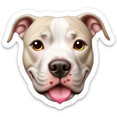 Pitbull dog with hearts in his eyes sticker
