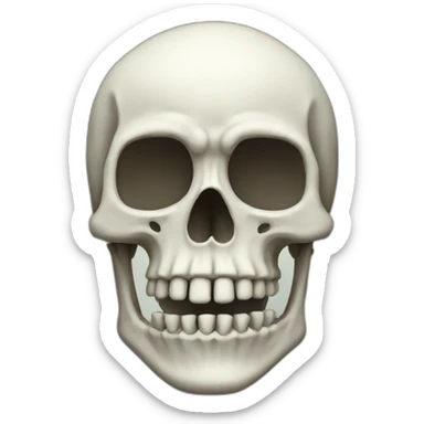 White cursed skeleton head sticker