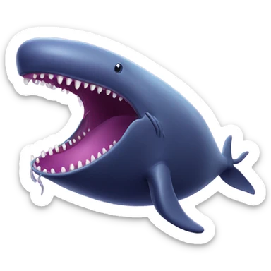 purple sperm whale with open mouth sticker