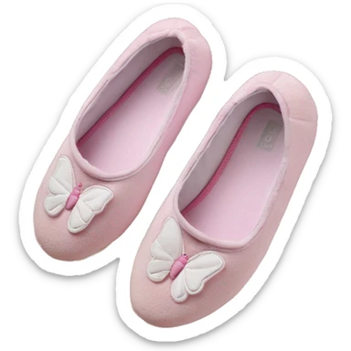 Chaussons ballerines isotoner avec noeud papillon pour femme en tissu et semelles en cuir  sticker