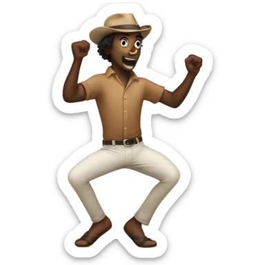 A black and brown Aussie dancing  sticker