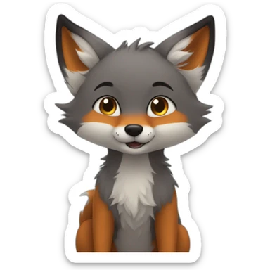 cutest lovable fox in a storm sticker