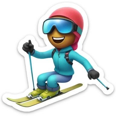 A heart skiing sticker