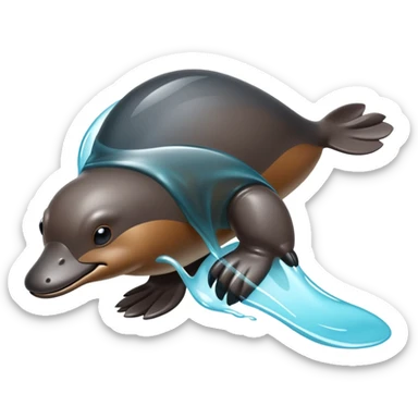 A platypus with a body made of flowing obsidian that constantly shifts and reshapes. Its bill can harden into a razor-sharp edge or soften to sense electrical signals. sticker