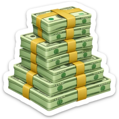 cash pile, make bills rectangular sticker