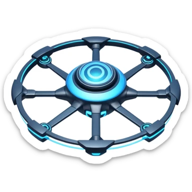 advanced space survey drone object icon, sleek sci-fi drone with holographic scanner, neon blue energy ring, futuristic tech details, 3D cartoon, mobile game icon style, centered, clean background, no text, no watermark
 
 sticker