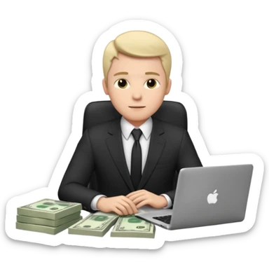 aktien experte er sitz am laptop und verdient durchs traden geld

geld sollte um ihn herum sein sticker