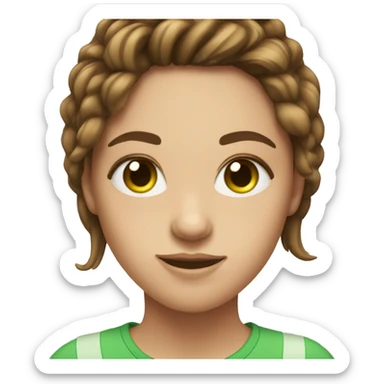 teenage girl with green eyes and brown hair sticker