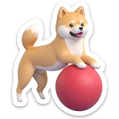 shiba inu, fitness sticker